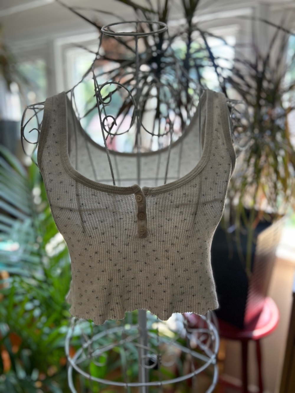Brandy Melville waffle knit cropped tank